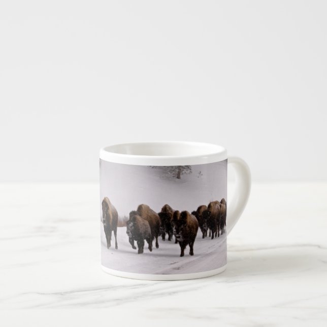 Taza De Espresso Bisonte en invierno (Derecha)