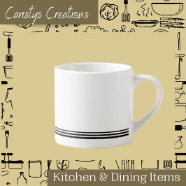 Taza De Espresso Blanco contemporáneo con franjas Espresso Mug