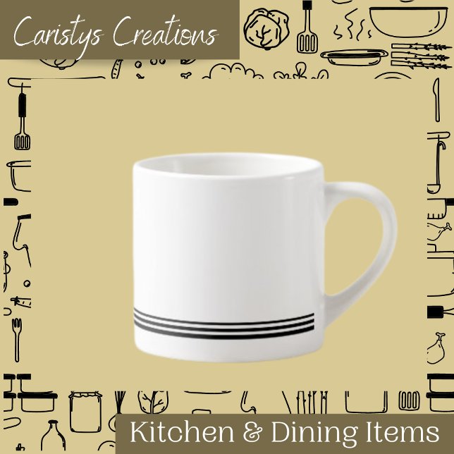 Taza De Espresso Blanco contemporáneo con franjas Espresso Mug (Subido por el creador)