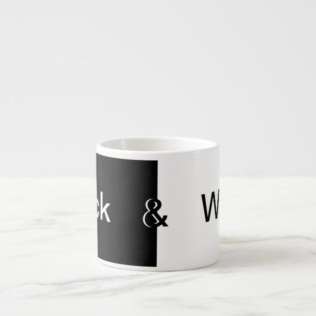 Taza De Espresso Blanco y negro sobre blanco y negro (Frente)