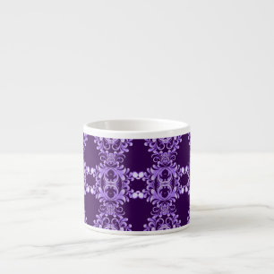 Taza De Espresso Bloom oceánico: Armonía de onda morada / Arte eleg
