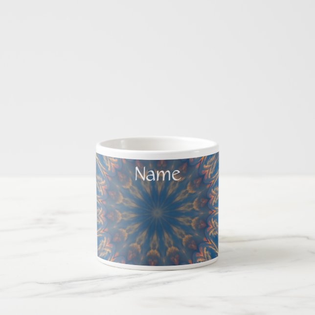 Taza De Espresso Blue Chakra Kaleidoscope Thunder_Cove (Frente)