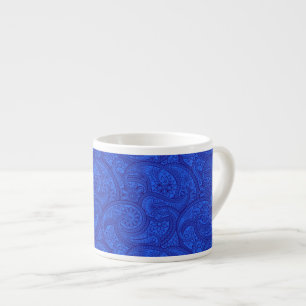 Taza De Espresso Blue Paisley