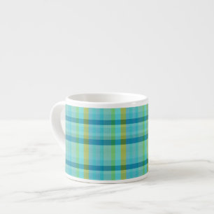 Taza De Espresso Blue Plaid by Shirley Taylor