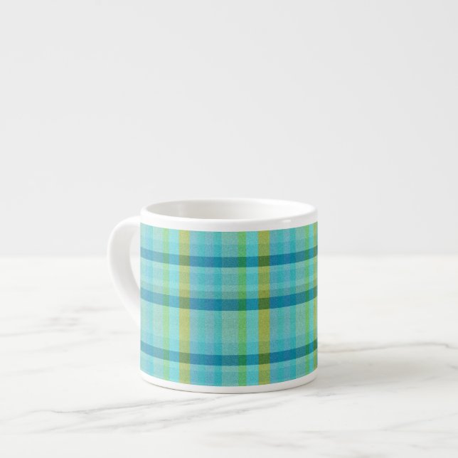 Taza De Espresso Blue Plaid by Shirley Taylor (Izquierda)