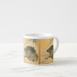 Taza De Espresso Boar japonés pintando cordero de año de cerdo