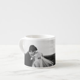 Taza De Espresso Boda blanco y negro o 2 fotos falsas Panorámicas