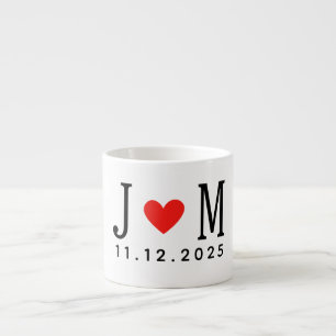 Taza De Espresso Boda personalizado Nombre de la pareja Fecha Amor 