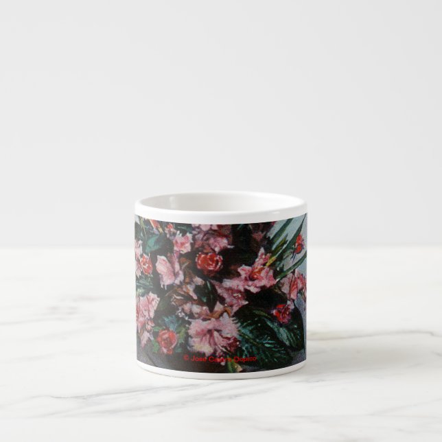 Taza De Espresso Bodegón de flores (Frente)