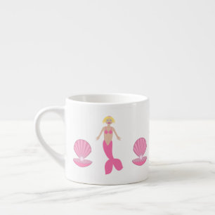Taza De Espresso Bonito Fantasía rosa Mermaid