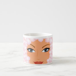 Taza De Espresso Bonito Floral Lady Coffee