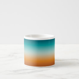 Taza De Espresso Bonito Ombre Naranja soleado y degradado azul Verd