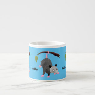 Taza De Espresso Bonito opossum colgando de un personalizado de suc