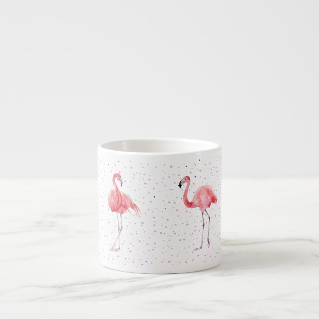 Taza De Espresso Bonito patrón flamencos rosados (Frente)