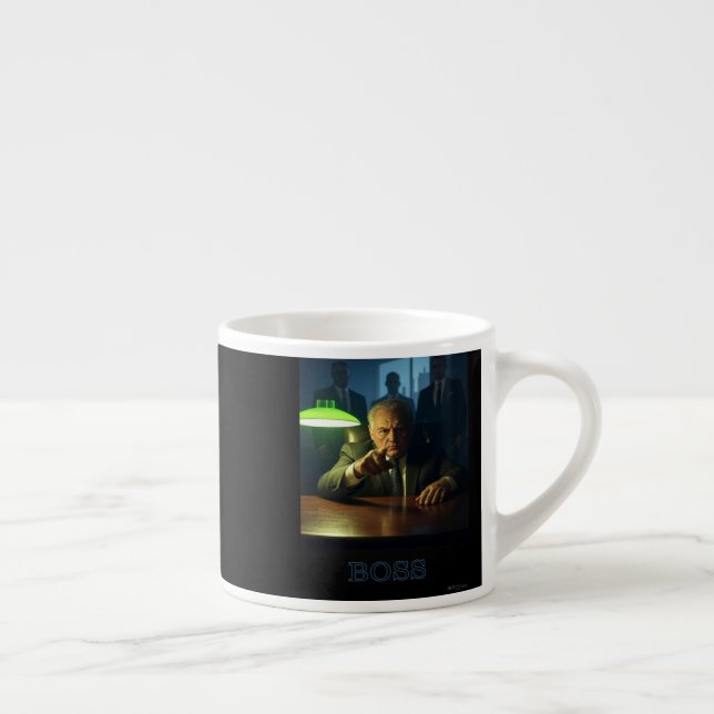 Taza De Espresso Bosque con texto espresso de la mano izquierda (Derecha)