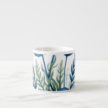 Taza de espresso botánico boho, taza de café elega