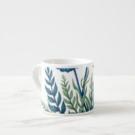 Taza de espresso botánico boho, taza de café elega