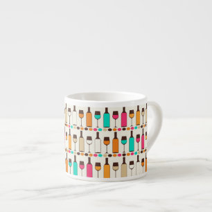 Taza De Espresso Botellas y vidrios retros de vino