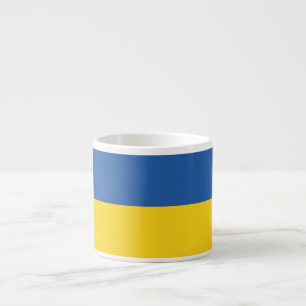 Taza De Espresso Botón Bandera de Ucrania