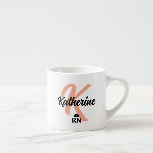 Taza De Espresso Botones y pines de enfermera personalizado | Enfer (Derecha)