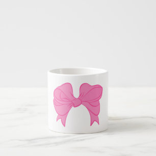 Taza De Espresso Bow rosa caliente Espresso Mug
