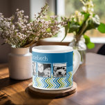 Taza De Espresso Brillante Collage de fotos de Instagram de Chevron<br><div class="desc">Una excelente manera de mostrar tus fotos cuadradas desde tu cuenta en línea. Un divertido diseño de banda zig zag resalta las imágenes.</div>