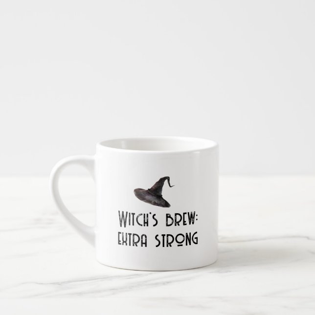 Taza De Espresso Bruja Brew White Halloween (Izquierda)