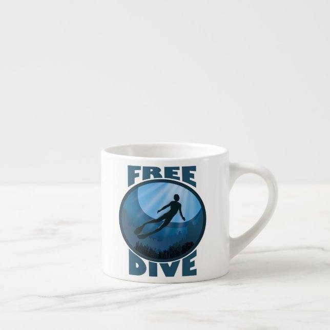 Taza De Espresso Buceo libre - El Océano Llama "Freediver" (Derecha)