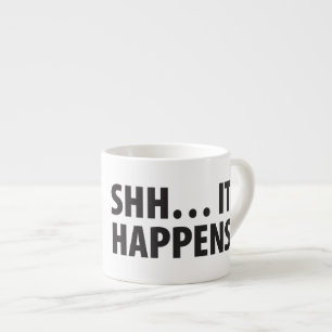 TAZA DE ESPRESSO BUEN PERRITO. SHH… SUCEDE. B&W