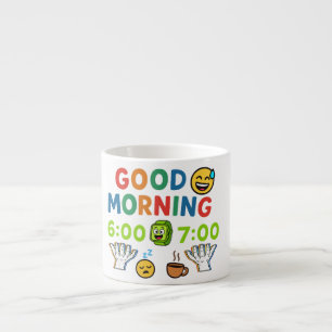 Taza De Espresso Buenos días 67 Seis Siete Alarma Regalo divertido 
