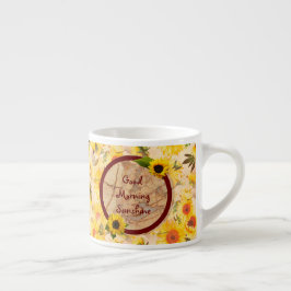 Taza De Espresso Buenos Días Girasol Desayuno Café 