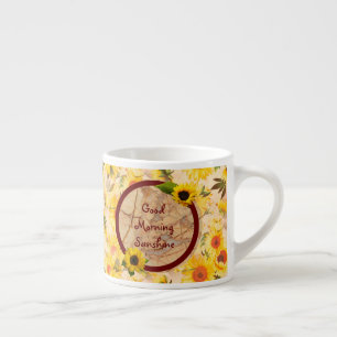 Taza De Espresso Buenos Días Girasol Desayuno Café
