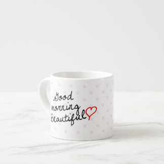 Taza De Espresso Buenos días hermosa con puntos de polka
