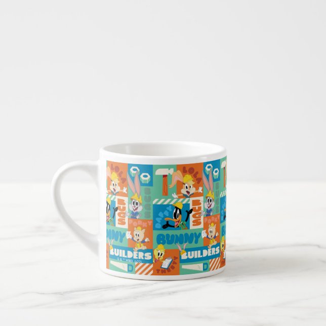 Taza De Espresso BUGS BUNNY BUILDERS™| Patrón de cuadrícula de cara (Izquierda)