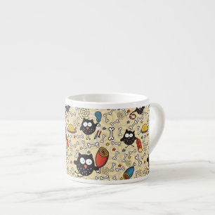 Taza De Espresso Búho con el modelo de la carne