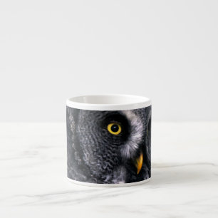 Taza De Espresso Búho Gris Grande
