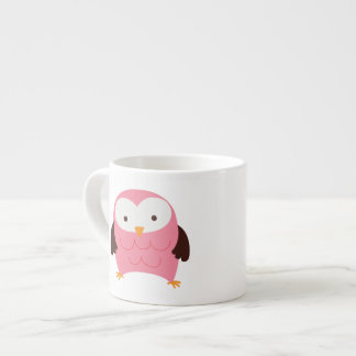 Taza De Espresso Búho rosado de la primavera