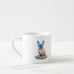 Taza De Espresso Bulldog Francés Colorido y Artístico 