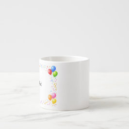 Taza De Espresso Bunte Party Ballons Konfetti Rahmen Design