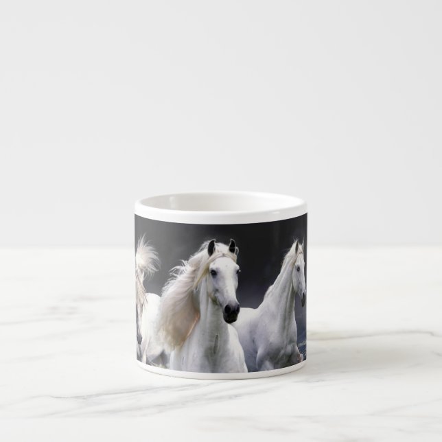 Taza De Espresso Caballos corriendo lanzando almohada (Frente)