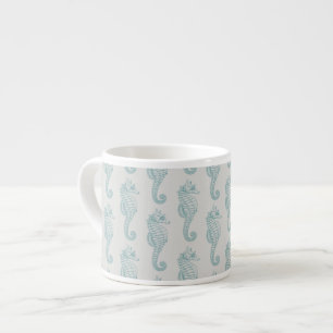 Taza De Espresso Caballos tropicales de mar, patrón de caballito de