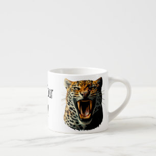Taza De Espresso Cabeza de ataque ruidosa de leopardo