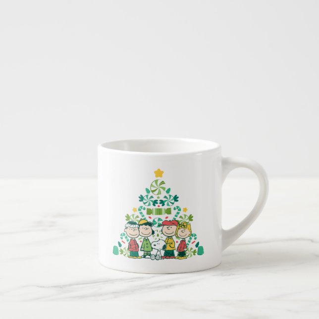 Taza De Espresso Cacahuetes | Árbol de Navidad de menta (Derecha)