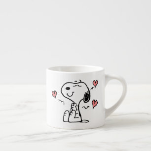 Taza De Espresso Cacahuetes   Corazones Snoopy