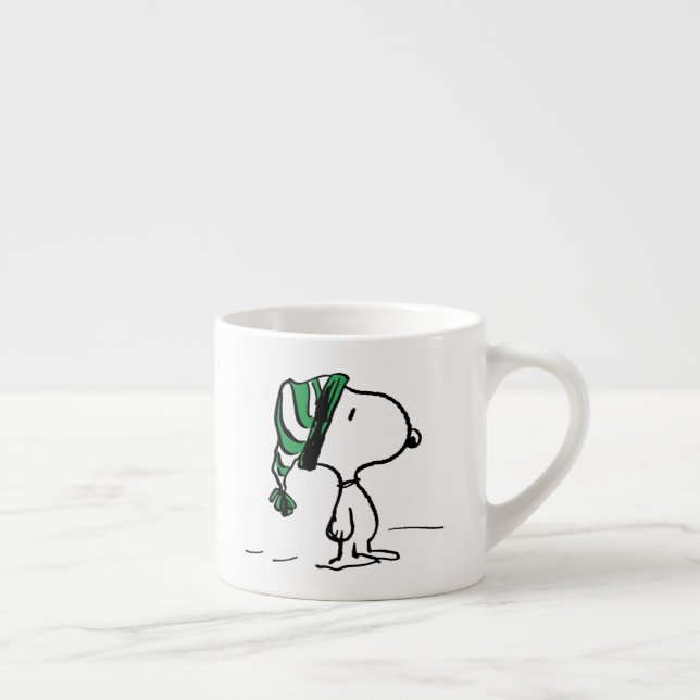 Taza De Espresso Cacahuetes | Gorra de nieve verde de Snoopy (Derecha)