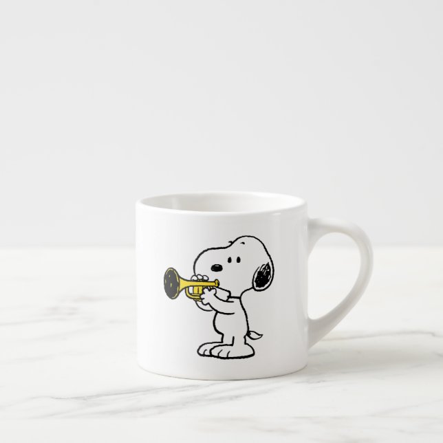 Taza De Espresso Cacahuetes | Jugador de trompeta Snoopy (Derecha)