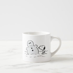 Taza De Espresso Cacahuetes   Snoopy Construye Un Hombre De Nieve