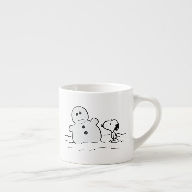 Taza De Espresso Cacahuetes | Snoopy Construye Un Hombre De Nieve (Derecha)