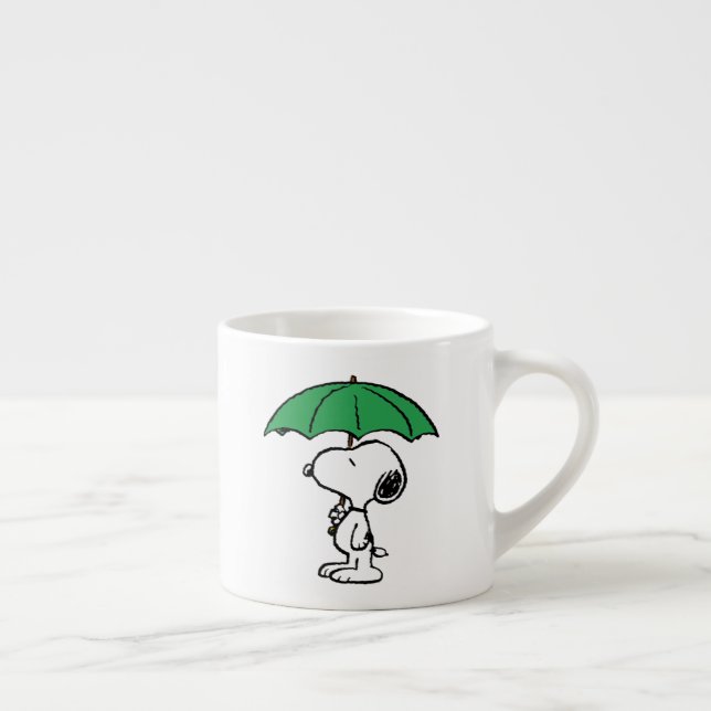 Taza De Espresso Cacahuetes | Snoopy Green Umbrella (Derecha)