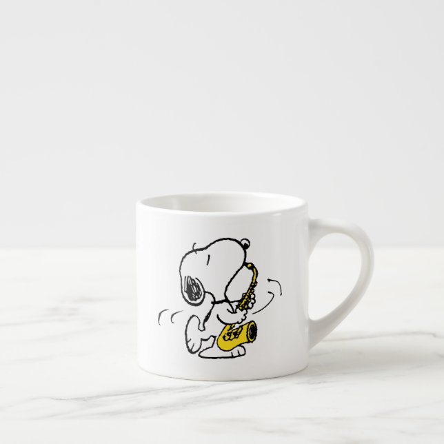 Taza De Espresso Cacahuetes | Snoopy Saxophone Player (Derecha)